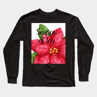 Colorful Watercolor Poinsettia Flower Long Sleeve T-Shirt